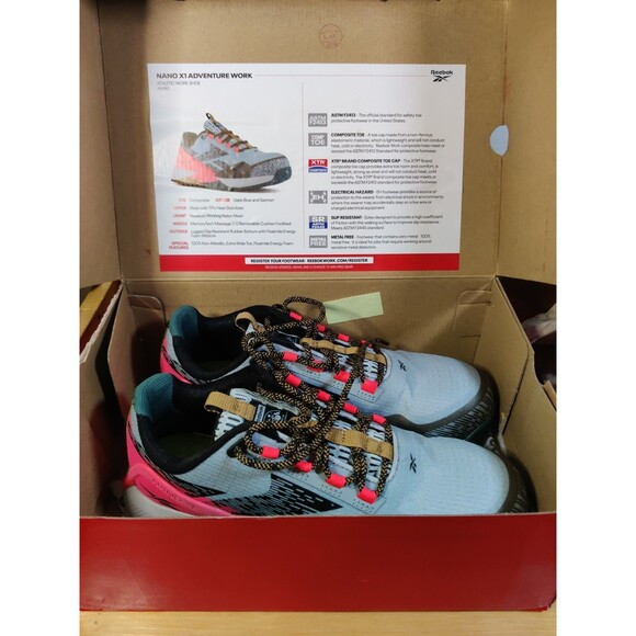 Reebok Nano X1 Adventure Work Gray Pink Athletic Shoes - Picture 2 of 13